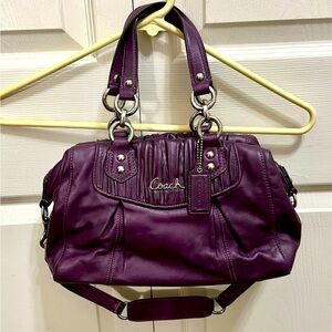 Coach eggplant color satchel handbag New
